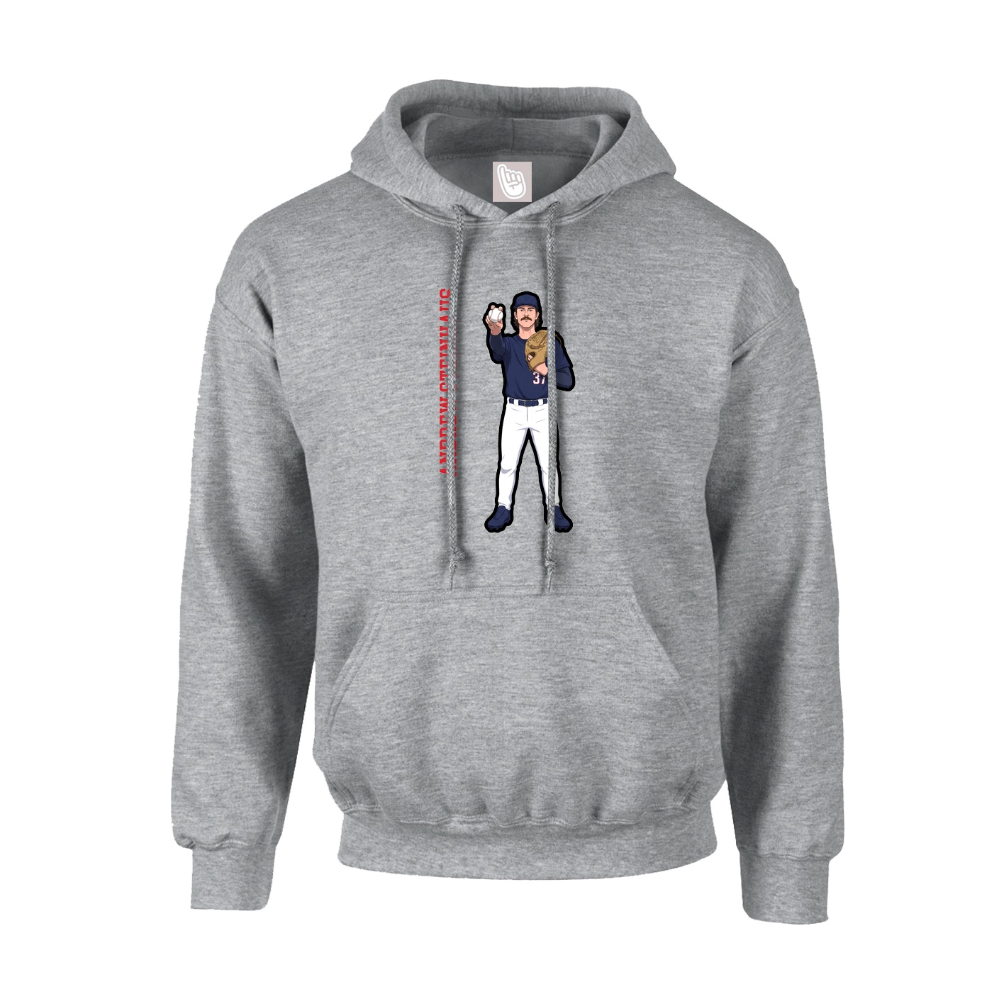 Hoodie — Name Vertical in Grey