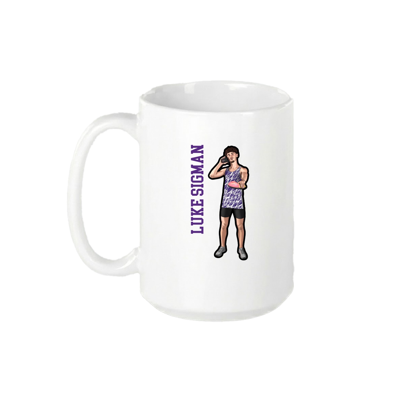15oz Coffee Mug — Name Vertical in White