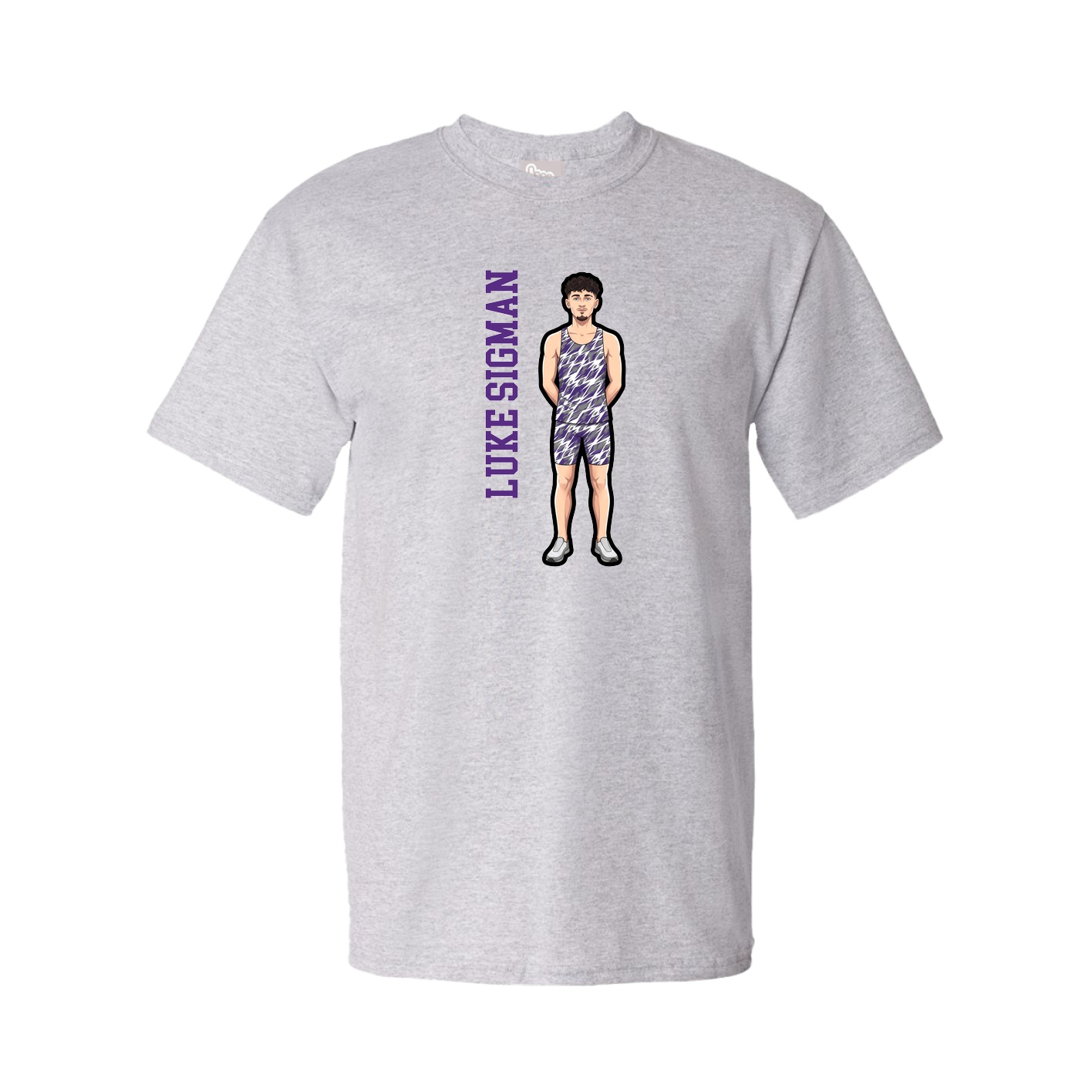 Youth Tee — Name Vertical in Grey