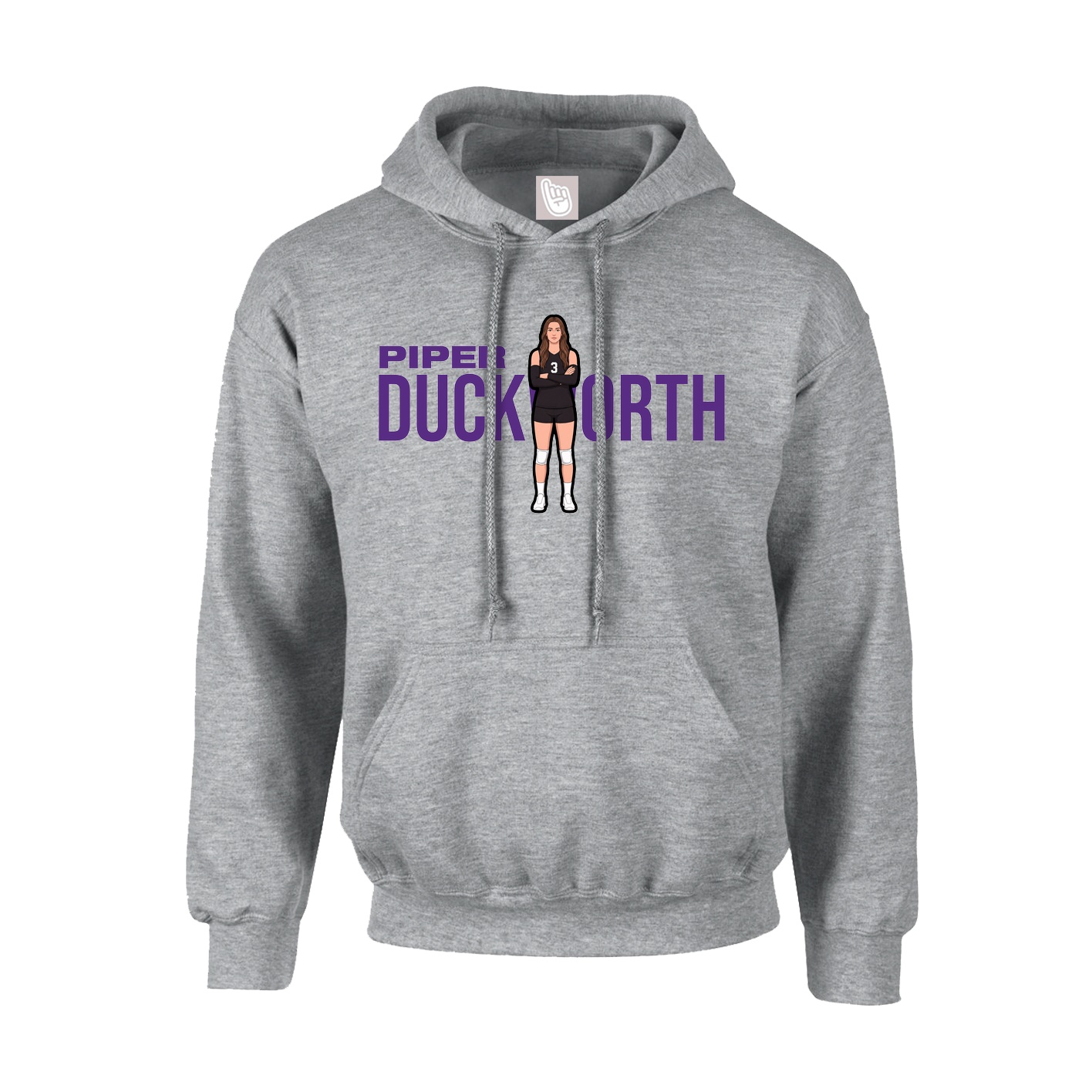Youth Hoodie — Player Name in Grey