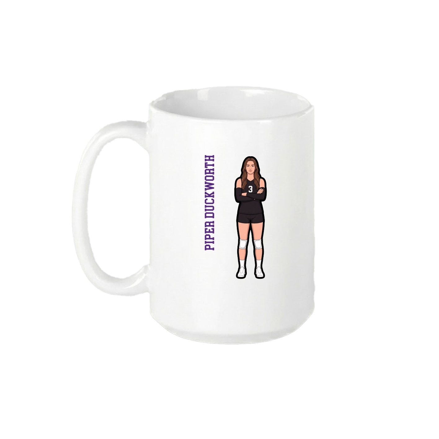 15oz Coffee Mug — Name Vertical in White