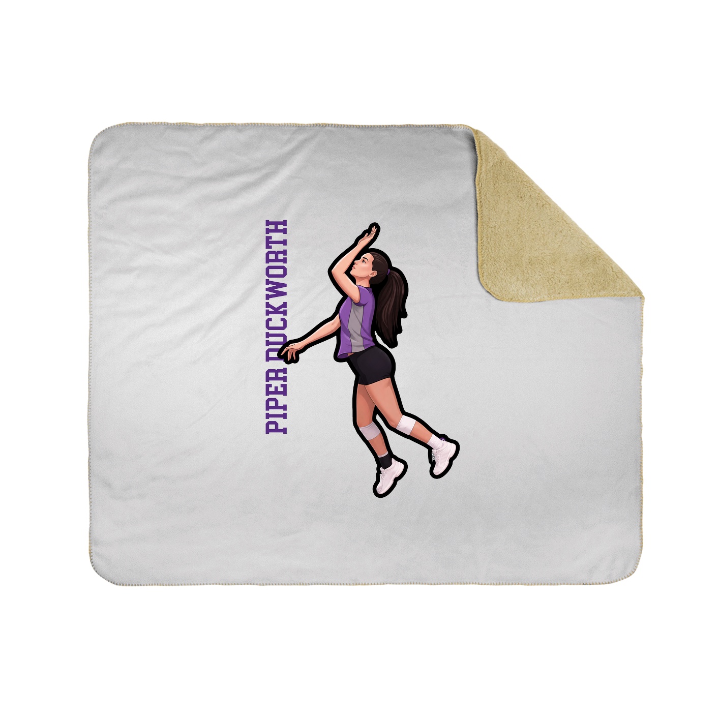 Throw Blanket — Name Vertical in White