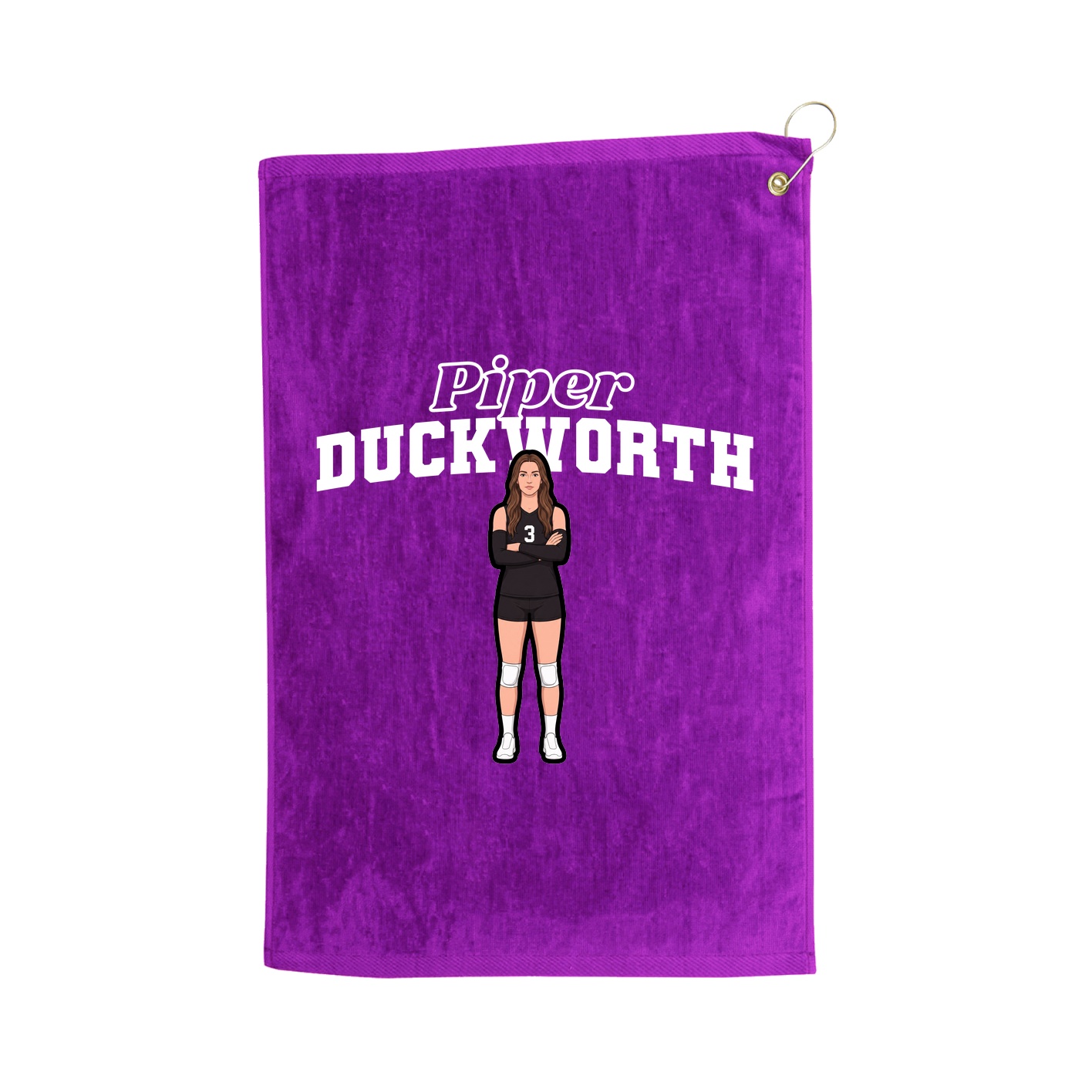 Golf Towel — Name Arch in Purple