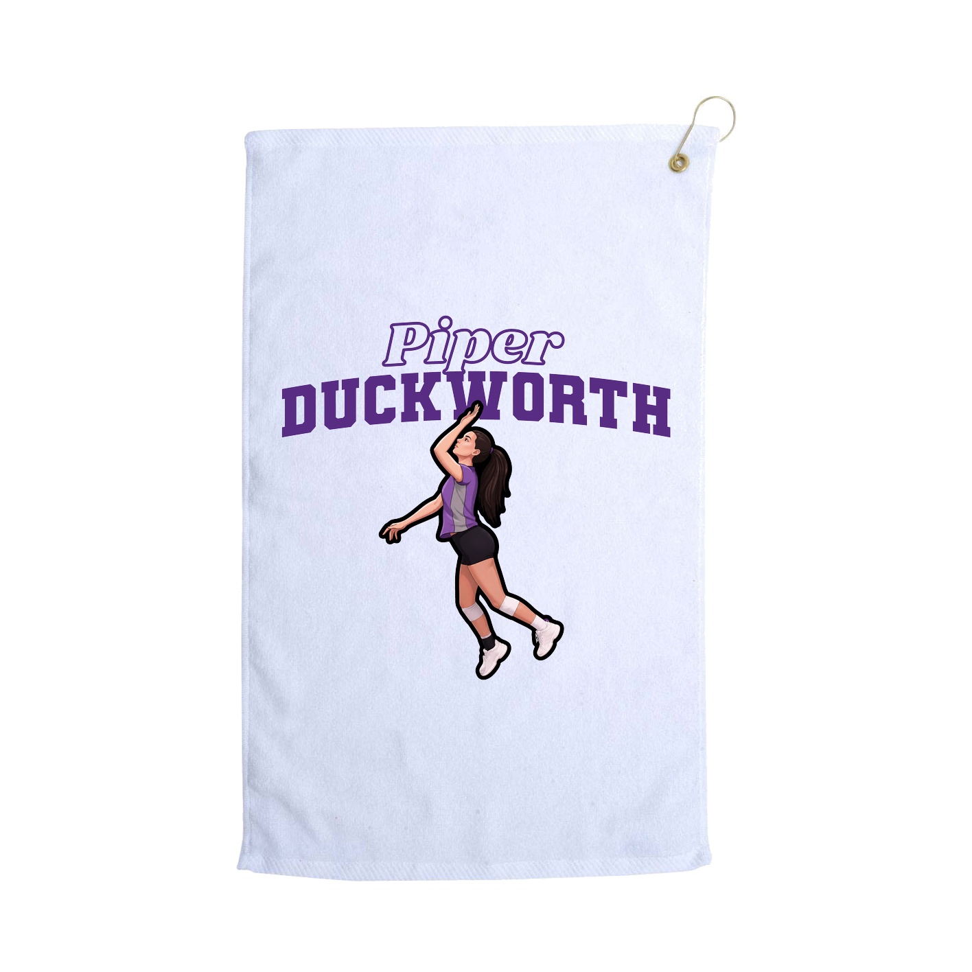 Golf Towel — Name Arch in White