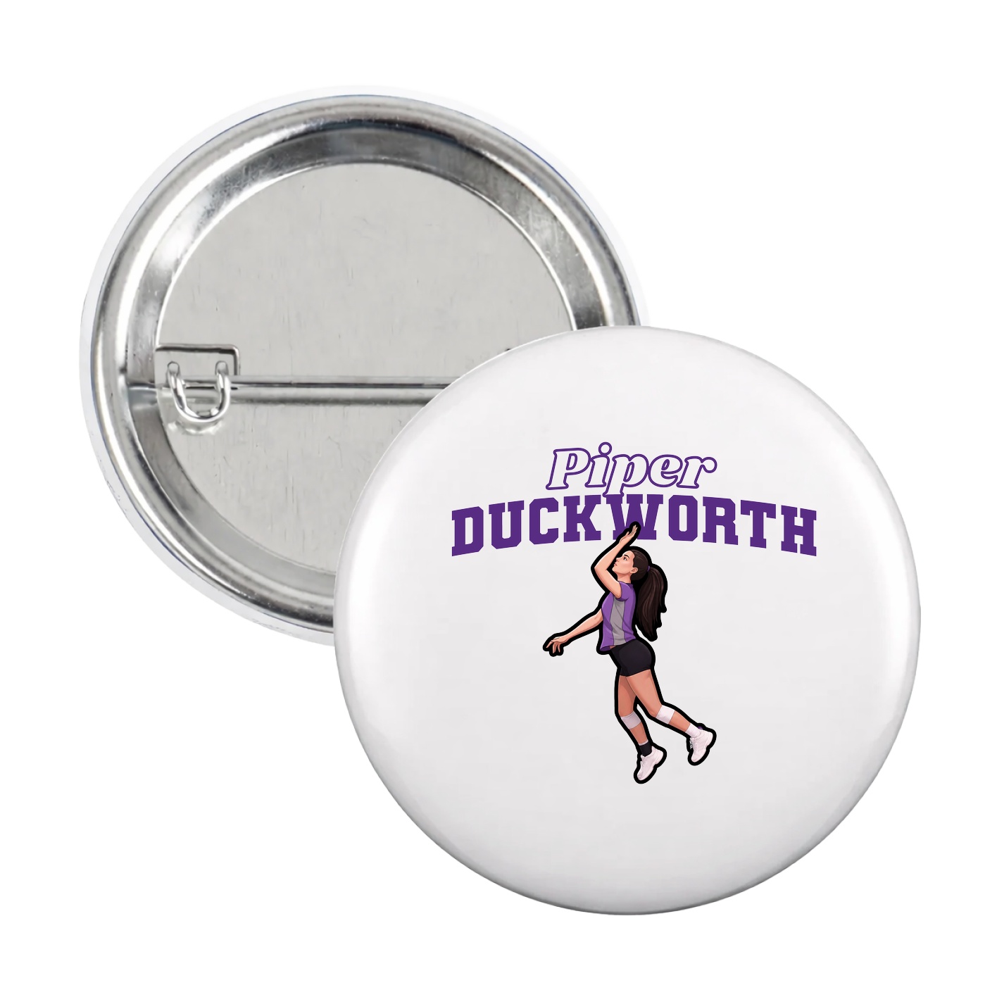 Game Day Button — Name Arch in White