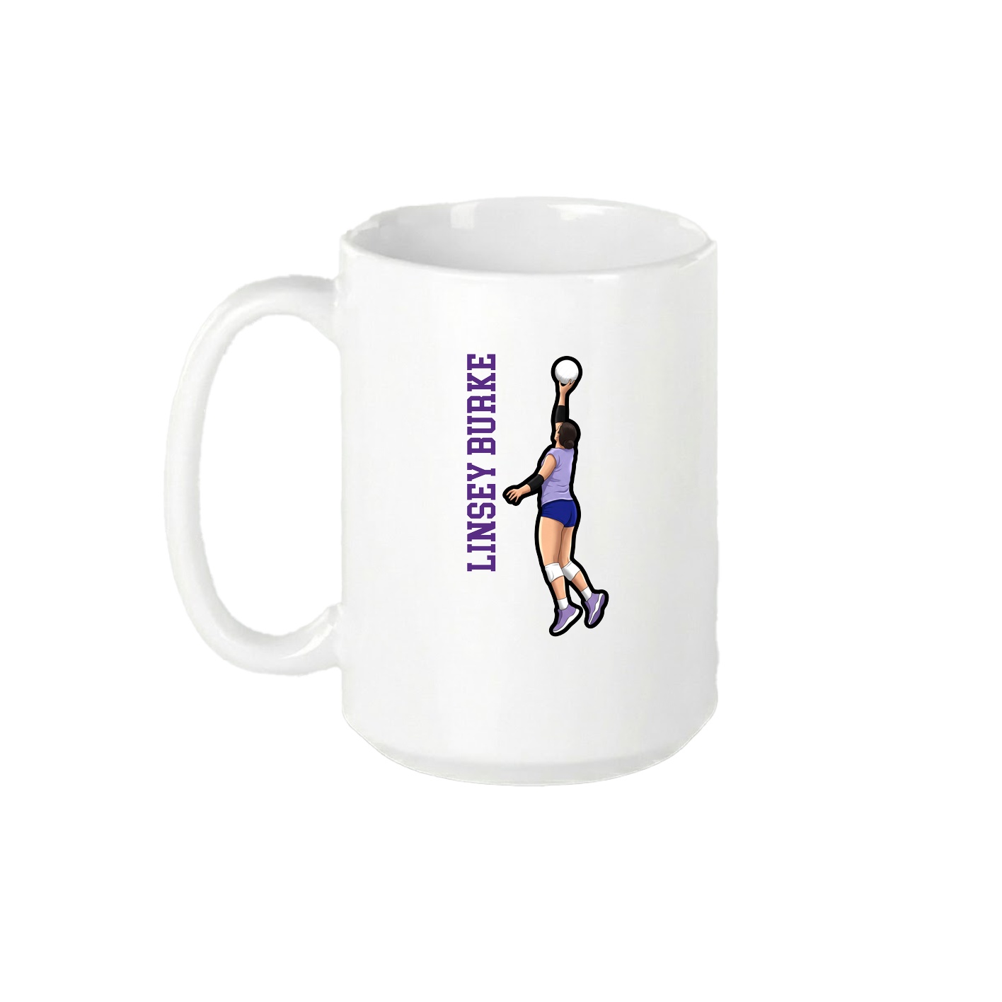 15oz Coffee Mug — Name Vertical in White