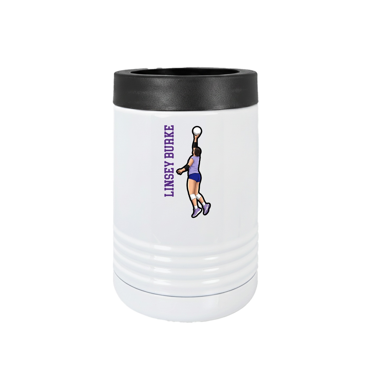 Beverage Holder — Name Vertical in White