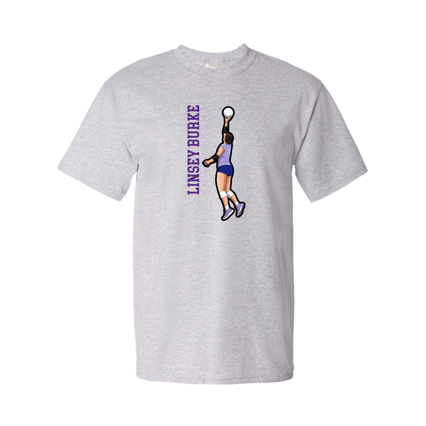 Tee — Name Vertical in Grey