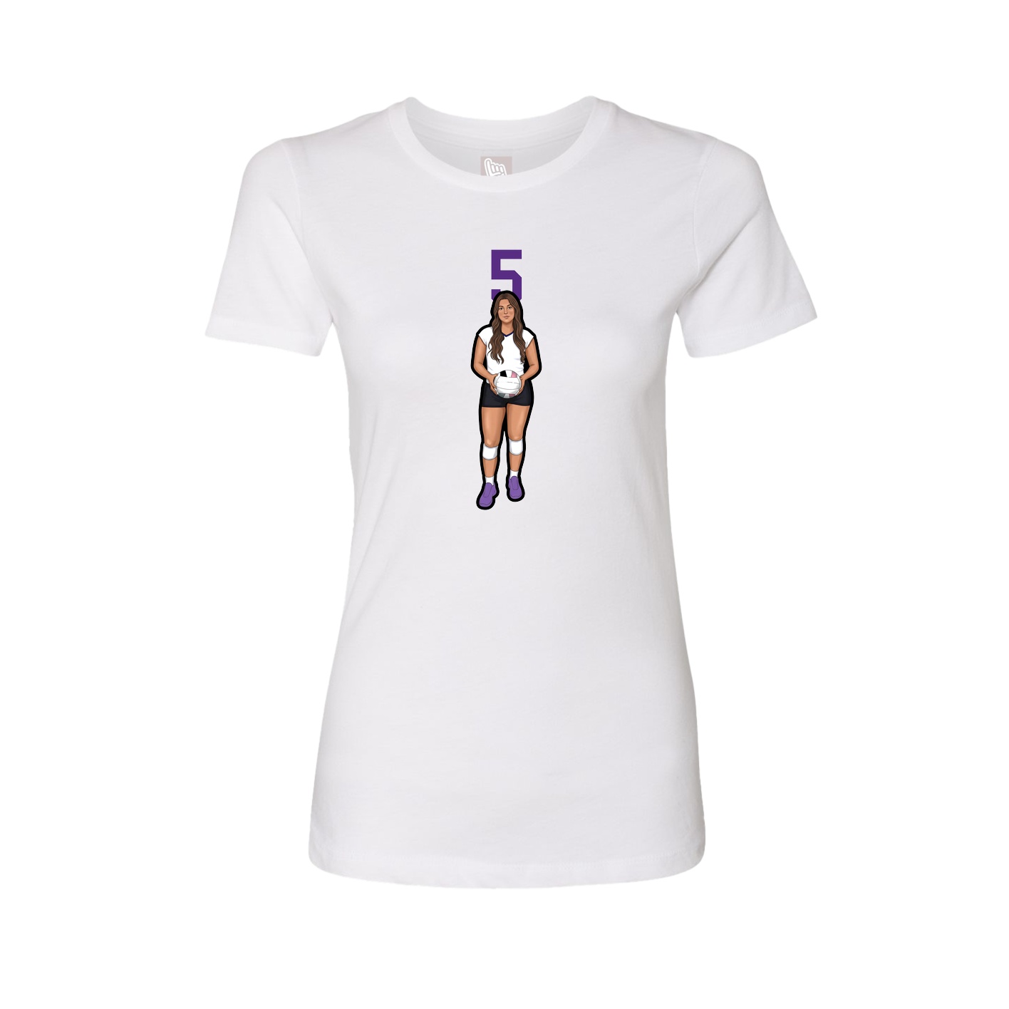 Fitted Women's Tee — Number Top in White