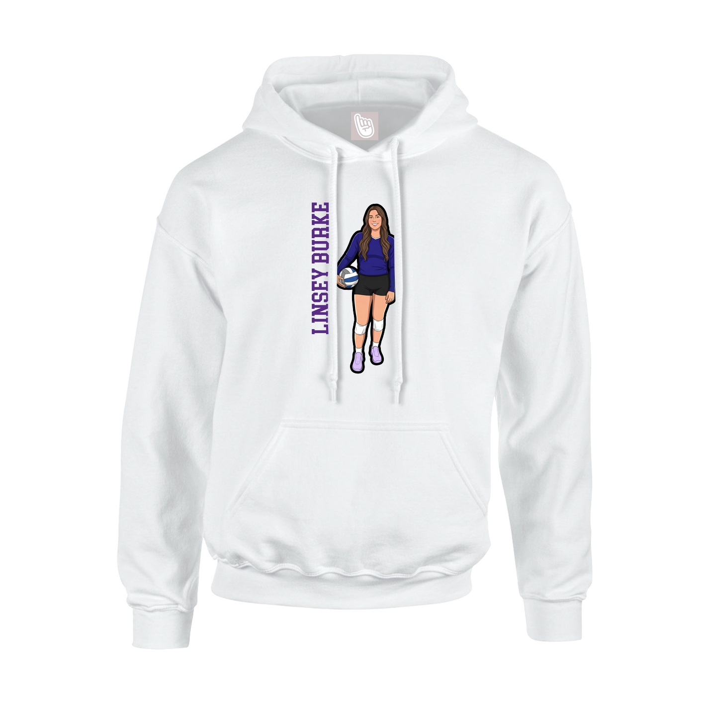 Youth Hoodie — Name Vertical in White