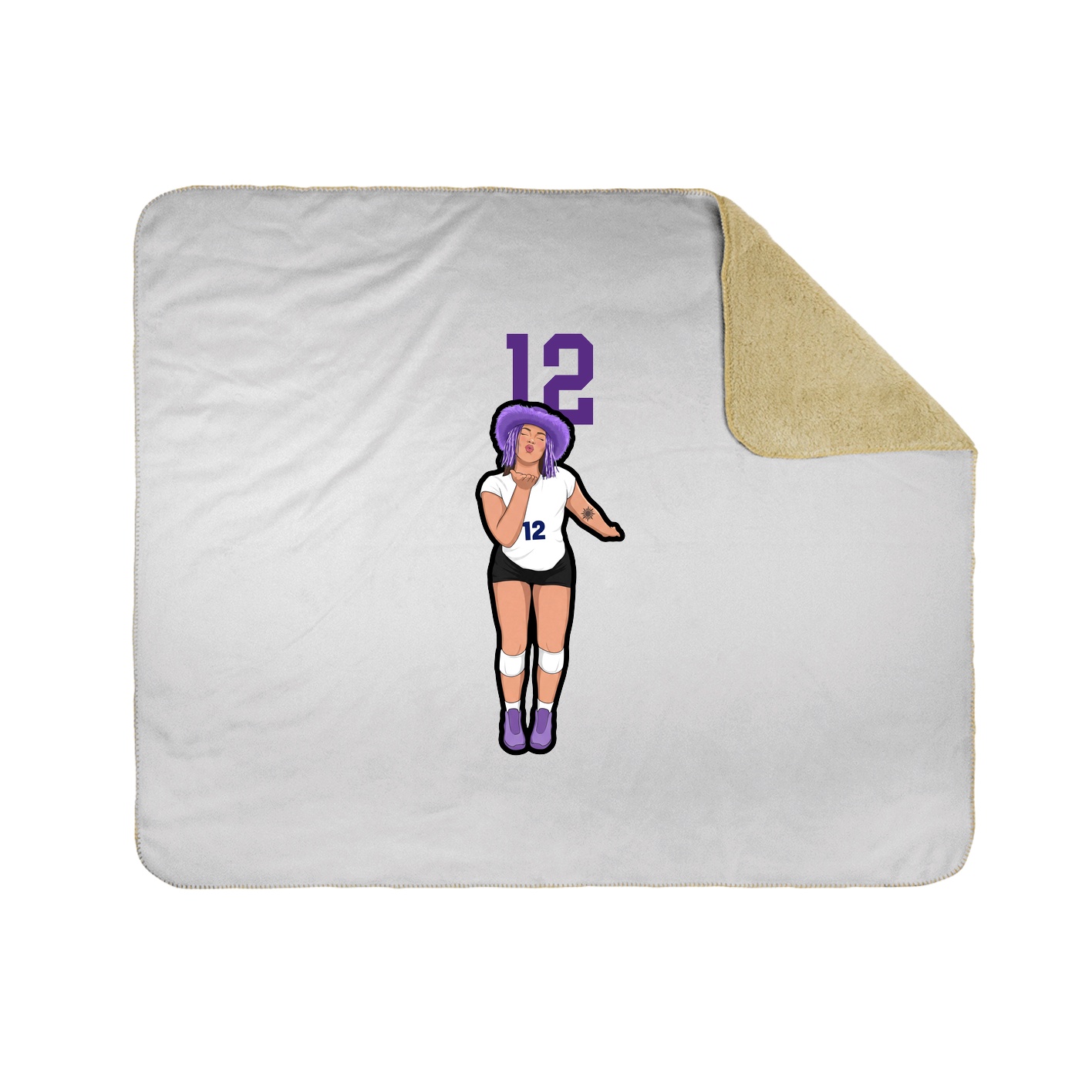 Throw Blanket — Number Top in White