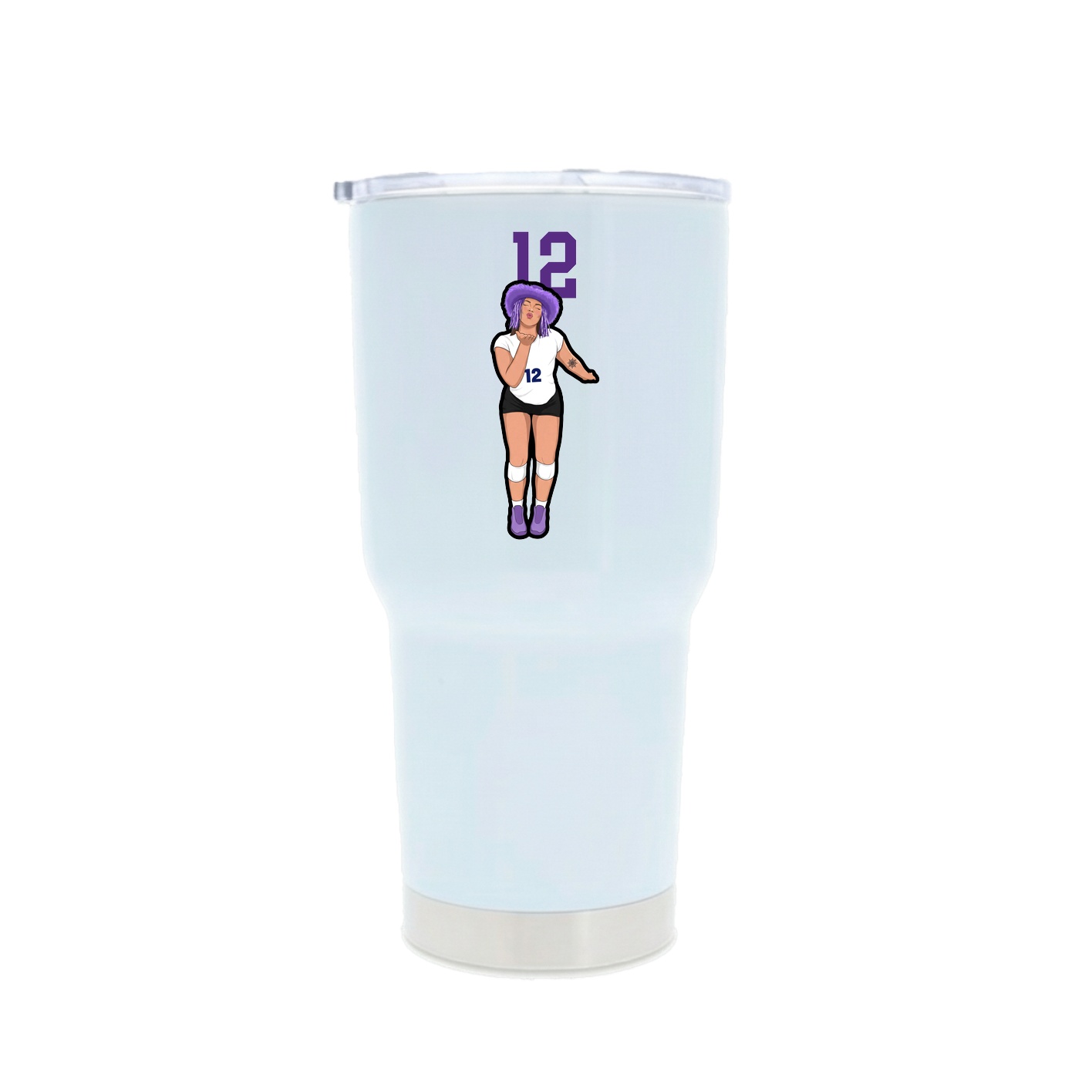 30oz Stainless Steel Tumbler — Number Top in White