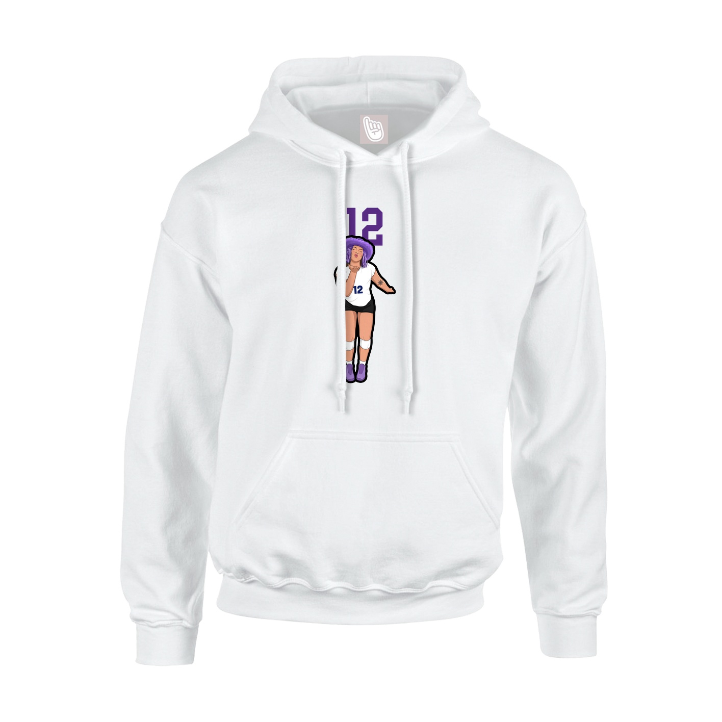 Youth Hoodie — Number Top in White