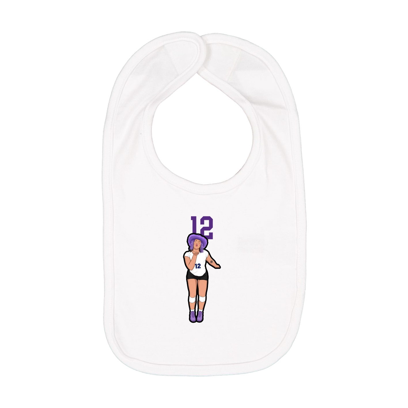 Infant Bib — Number Top in White