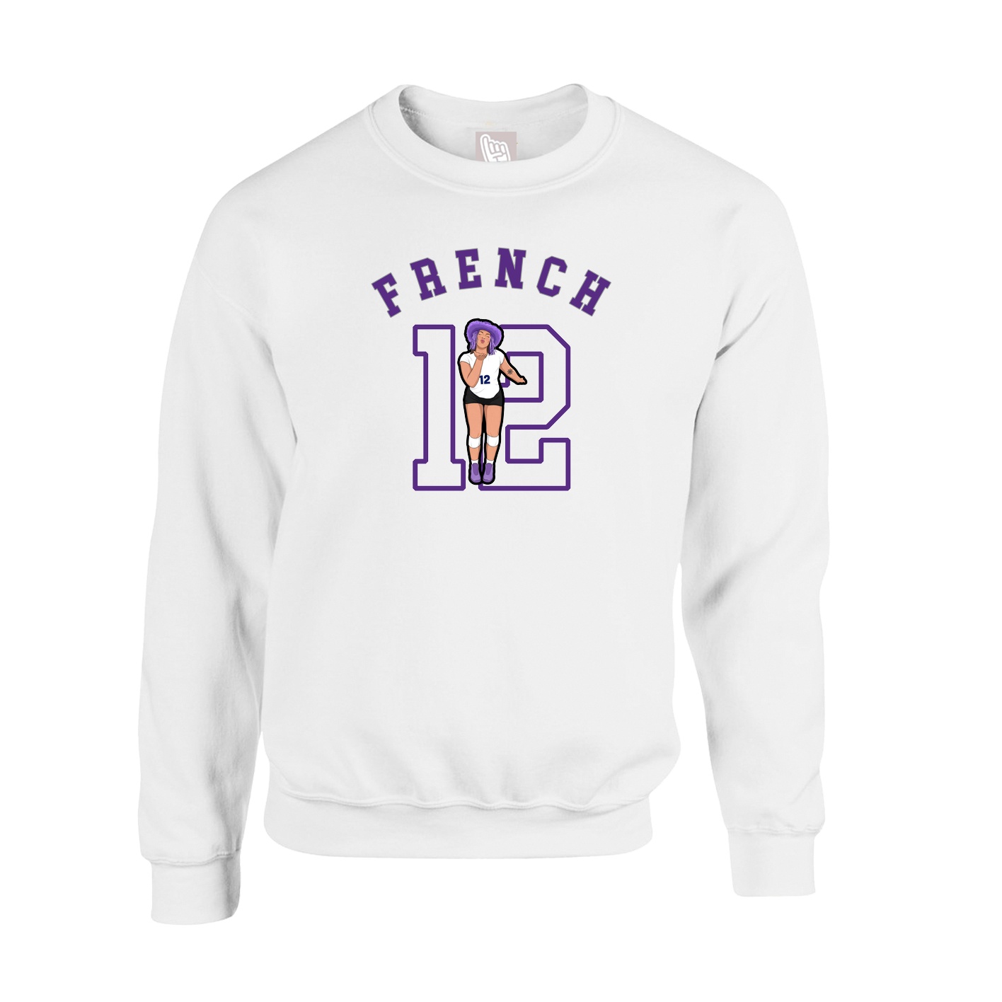Fleece Crew — Shirsey Arch in White