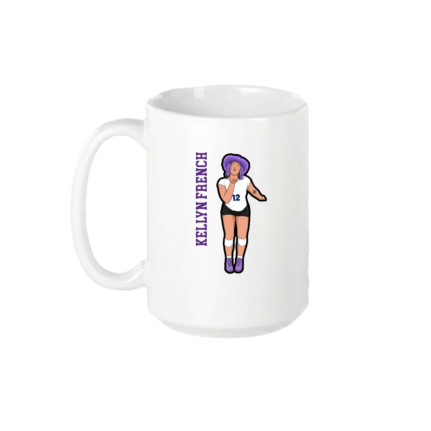 15oz Coffee Mug — Name Vertical in White