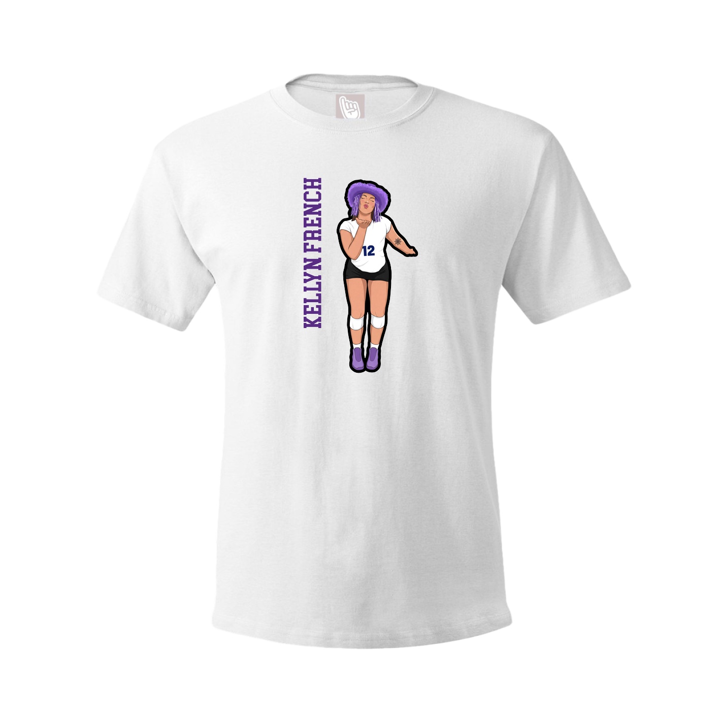 Youth Tee — Name Vertical in White