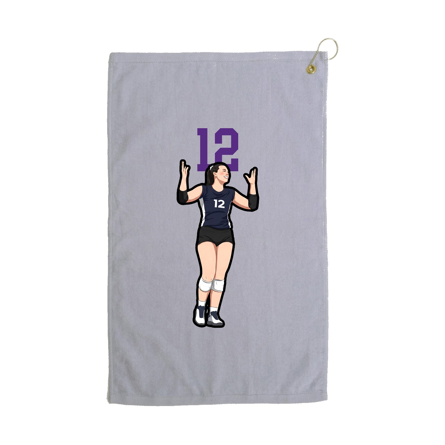 Golf Towel — Number Top in Grey