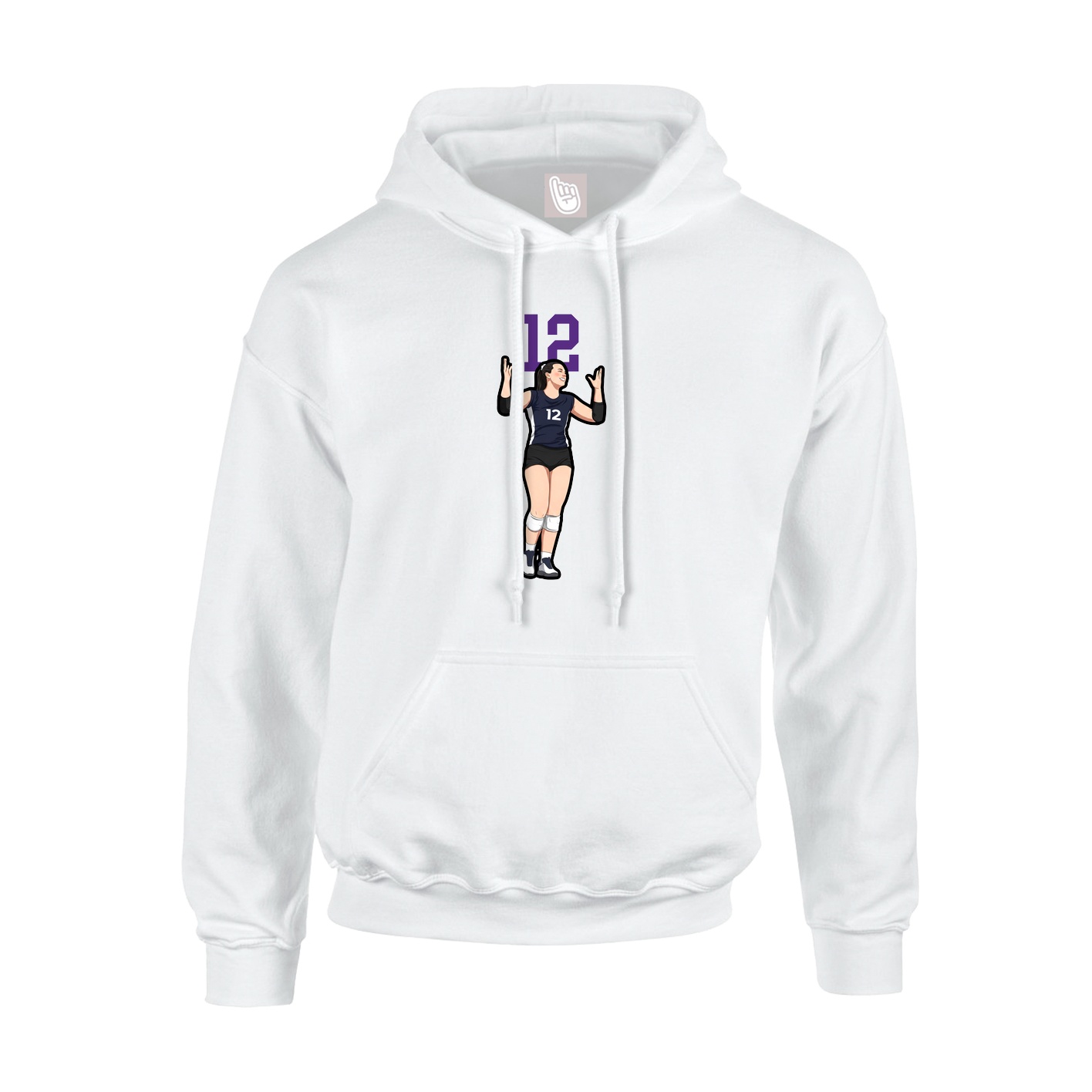 Hoodie — Number Top in White
