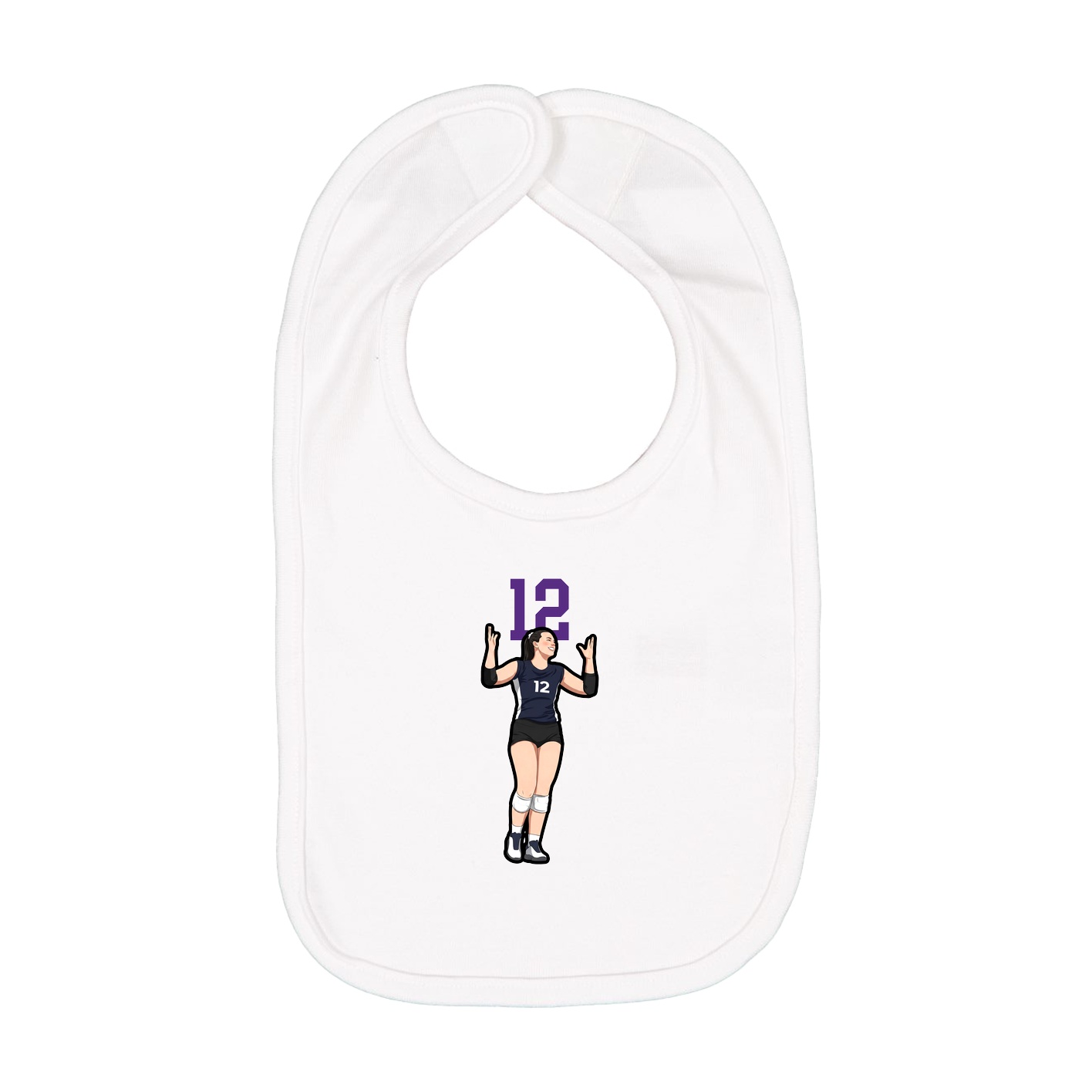 Infant Bib — Number Top in White