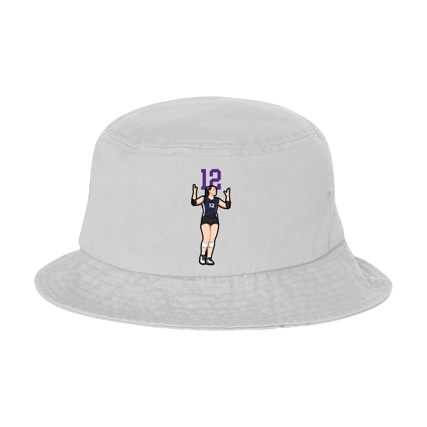 Bucket Cap — Number Top in White