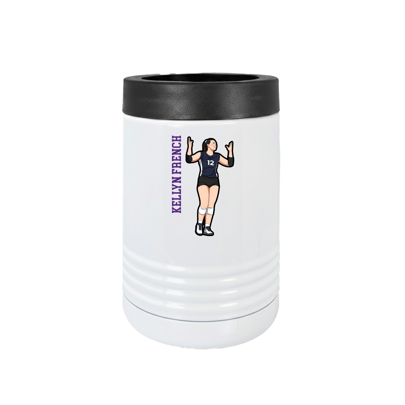 Beverage Holder — Name Vertical in White