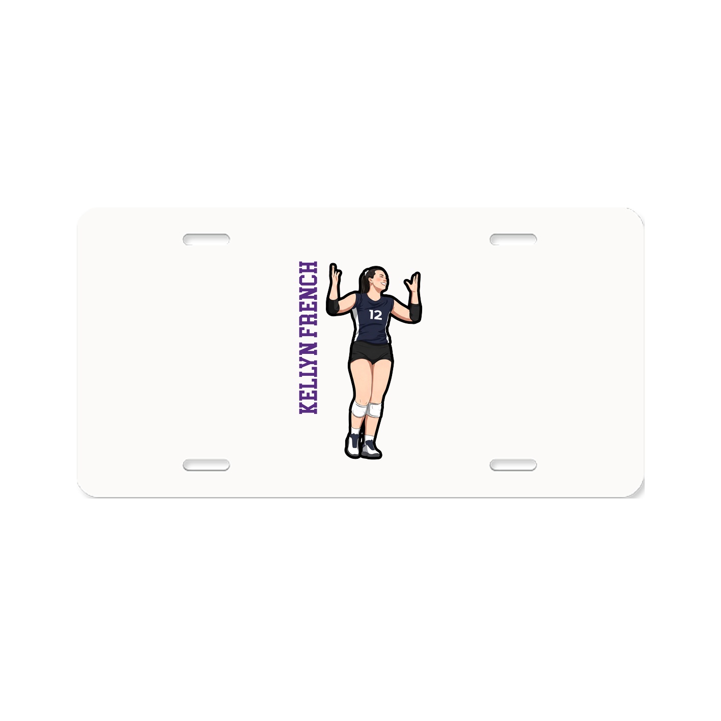 License Plate — Name Vertical in Classic