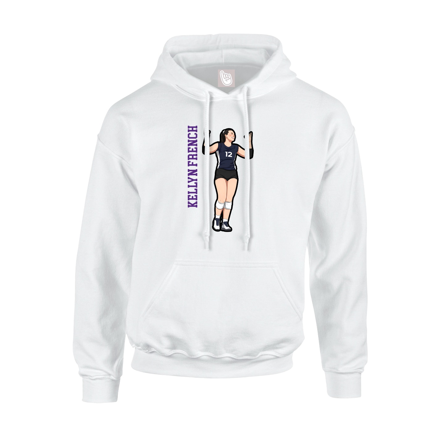 Youth Hoodie — Name Vertical in White