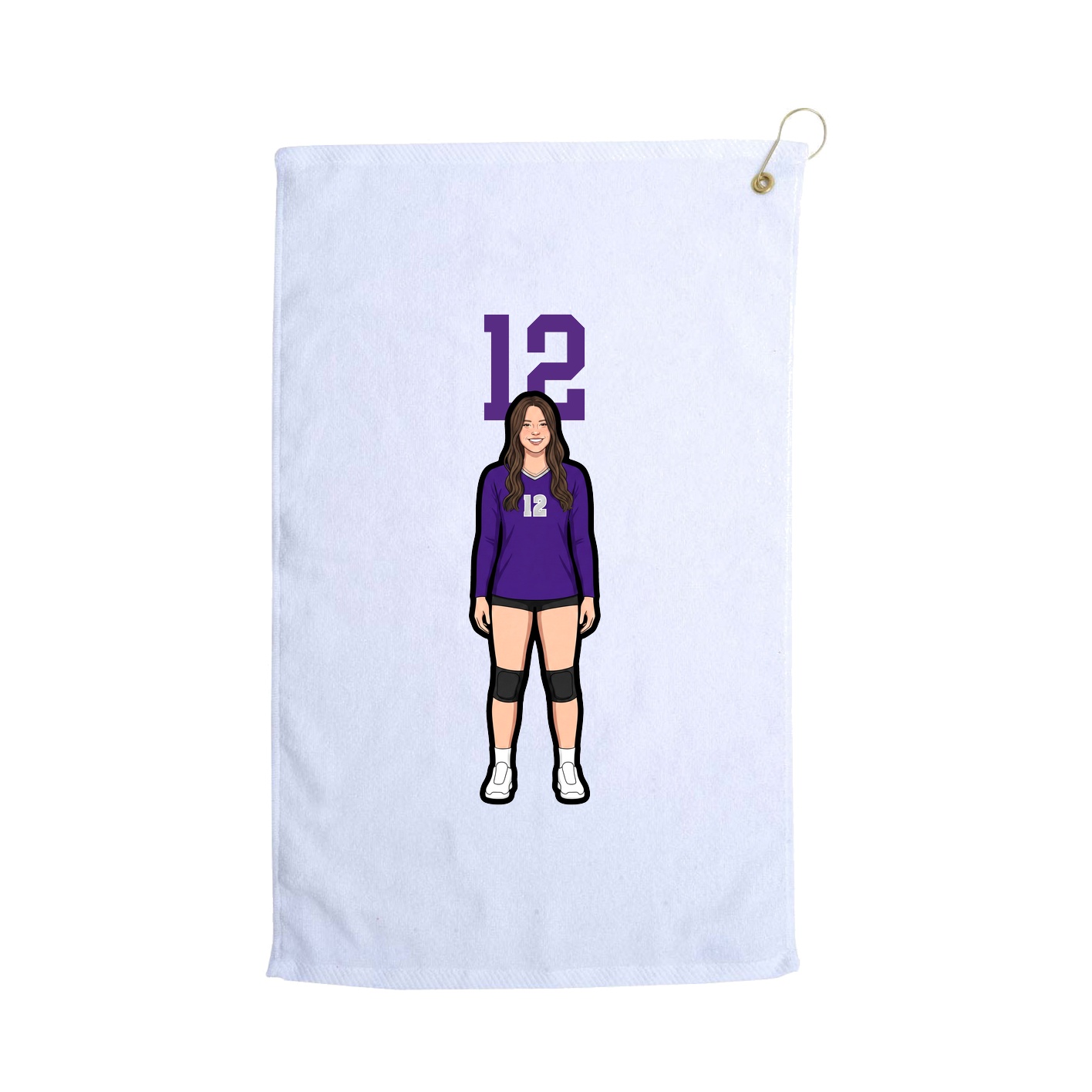 Golf Towel — Number Top in White