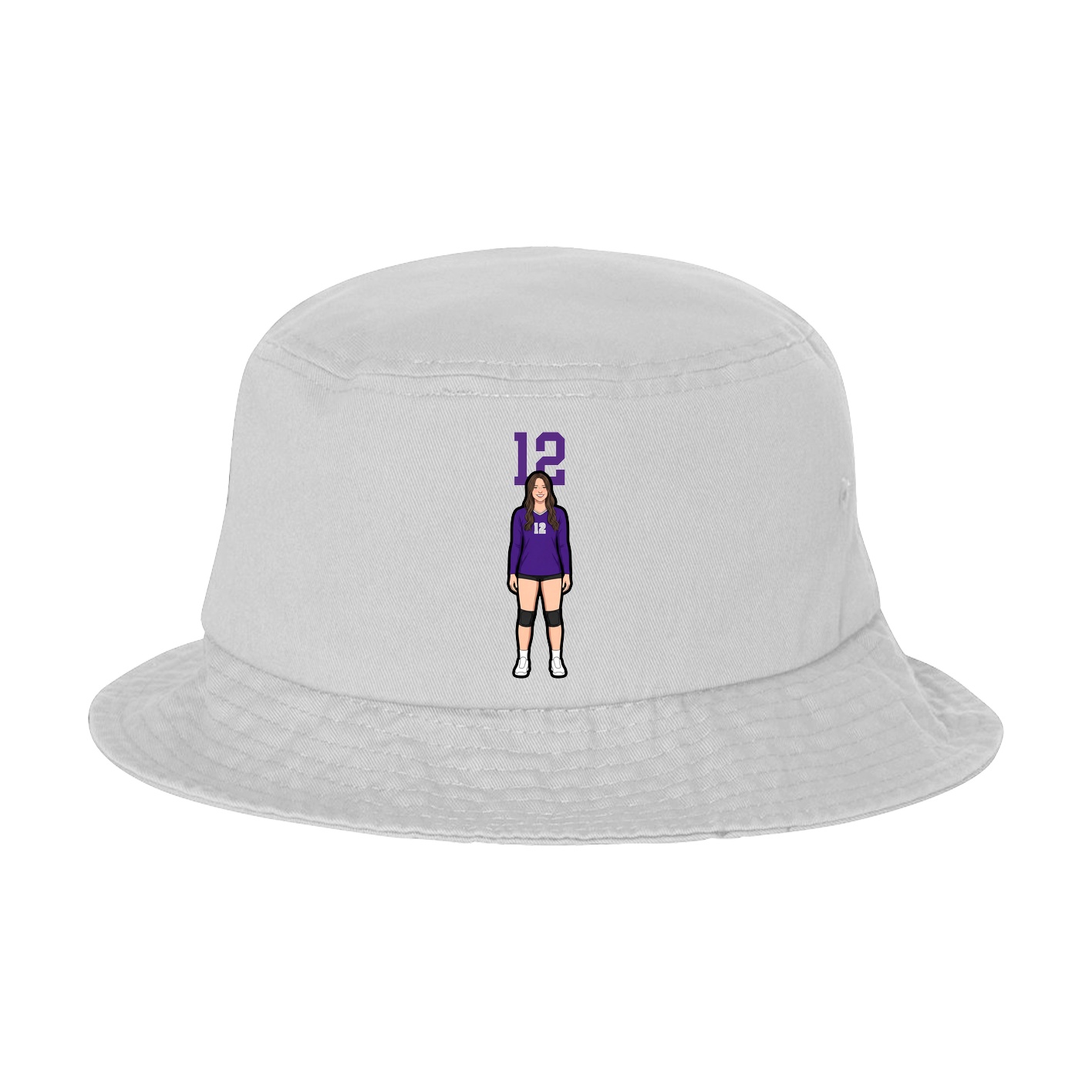 Bucket Cap — Number Top in White