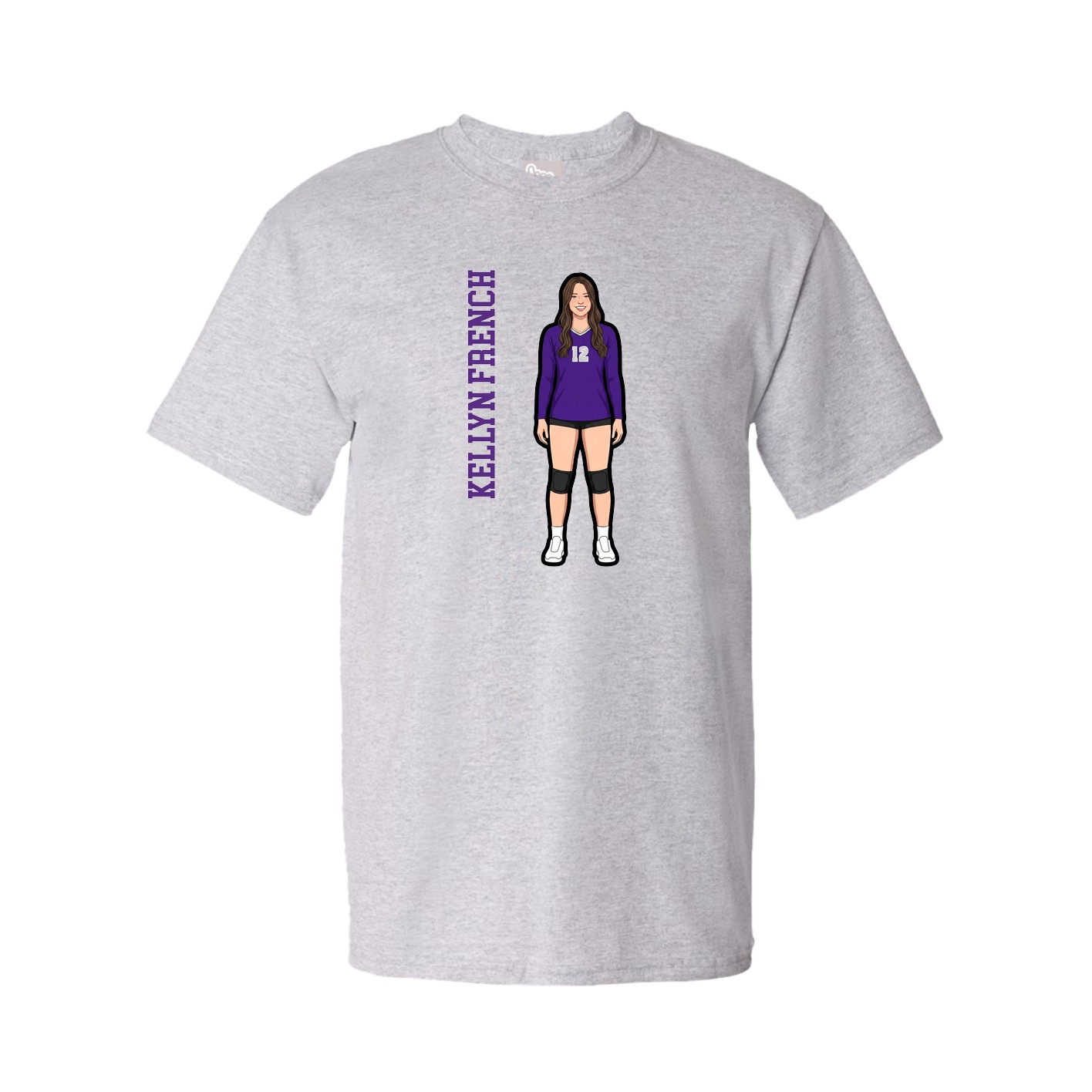 Tee — Name Vertical in Grey