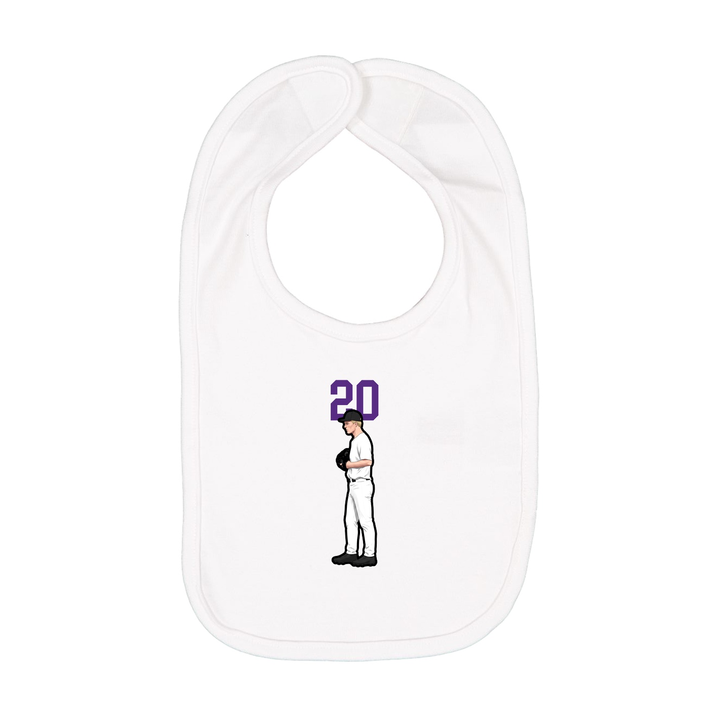 Infant Bib — Number Top in White