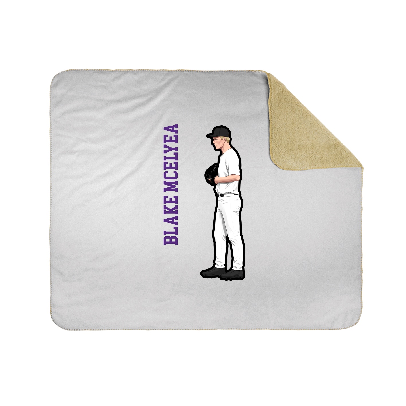 Throw Blanket — Name Vertical in White