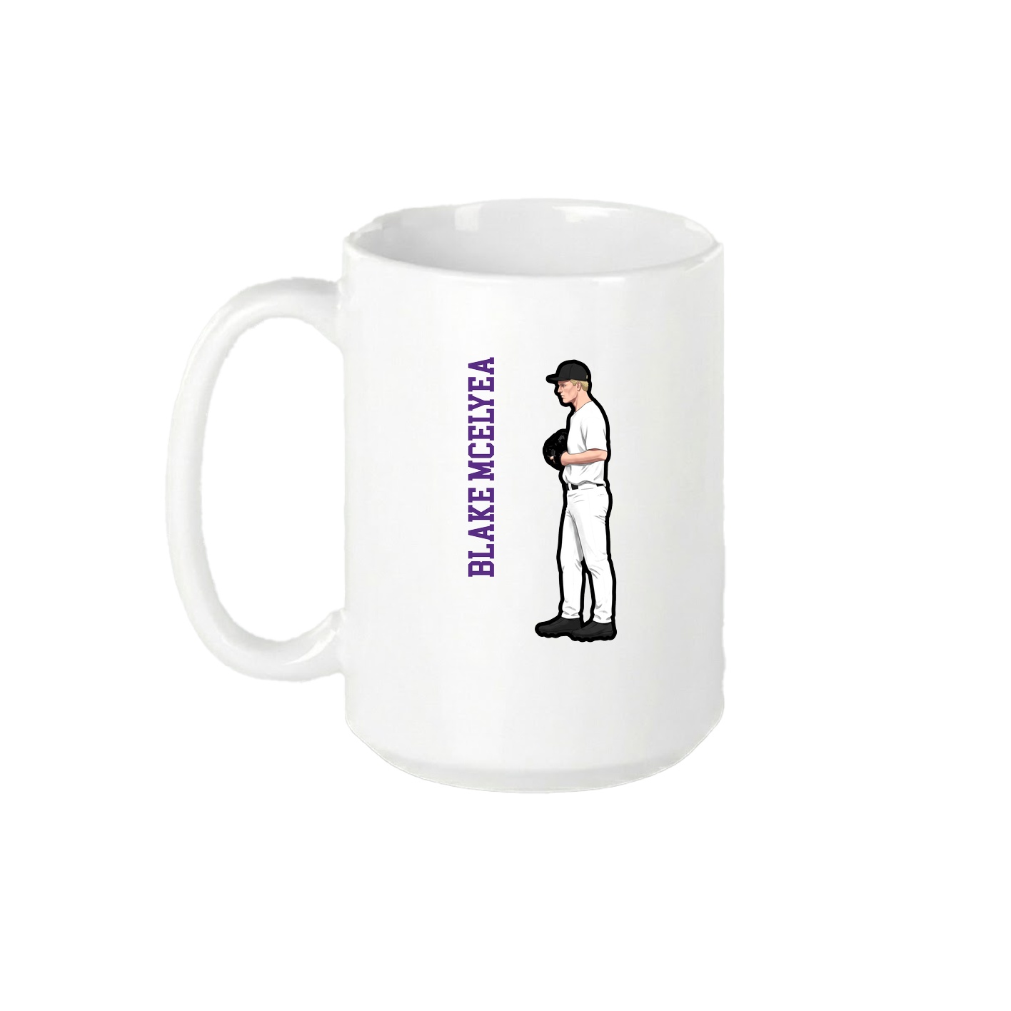 15oz Coffee Mug — Name Vertical in White