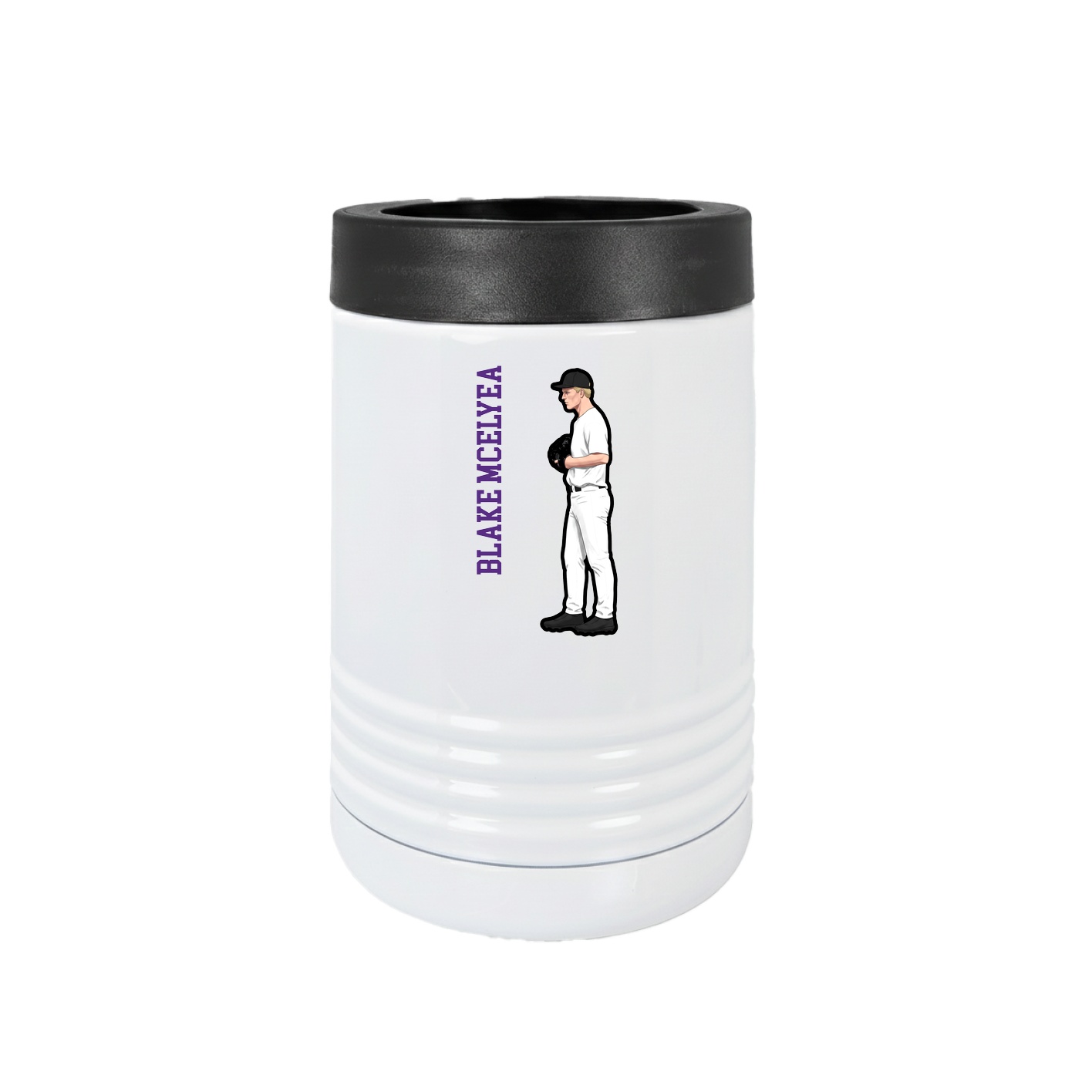 Beverage Holder — Name Vertical in White