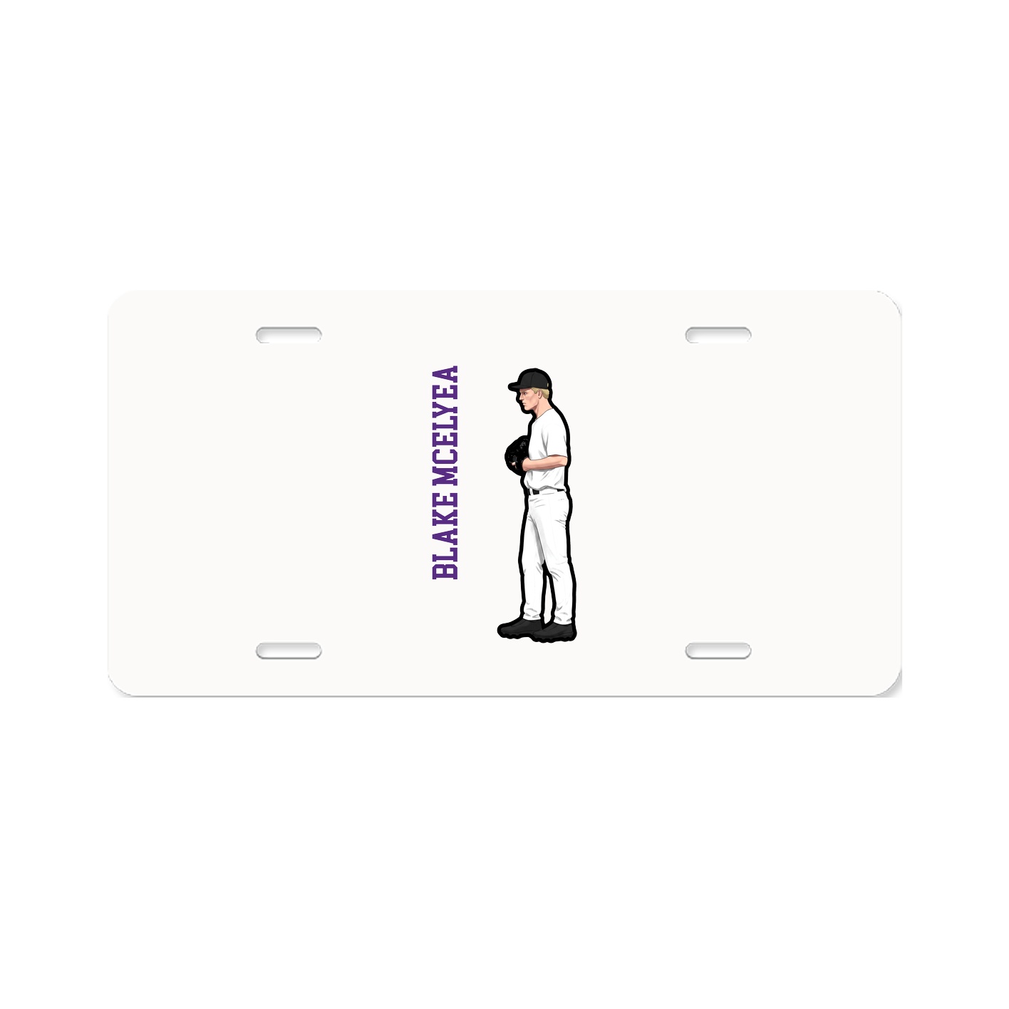 License Plate — Name Vertical in Classic