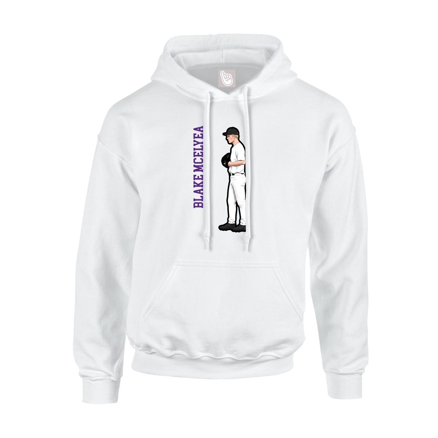 Hoodie — Name Vertical in White