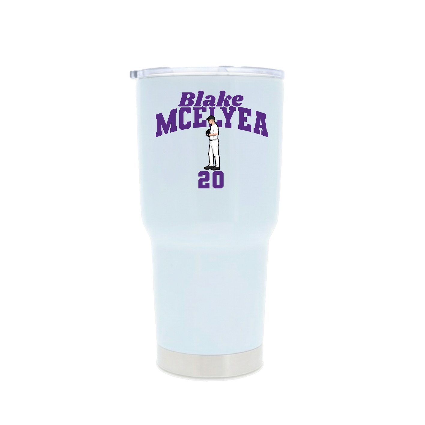30oz Stainless Steel Tumbler — Signature Arch in White