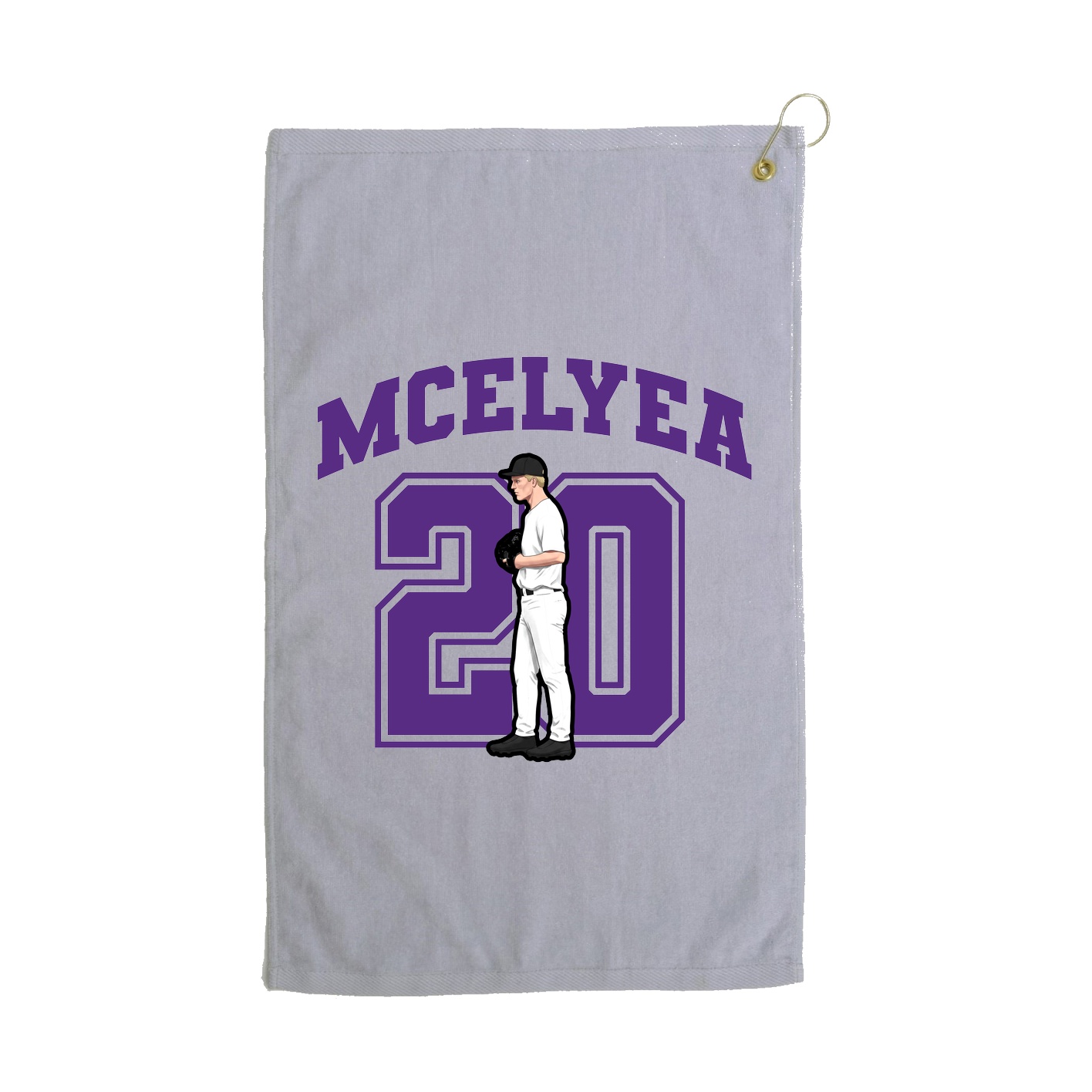Golf Towel — Number in Grey