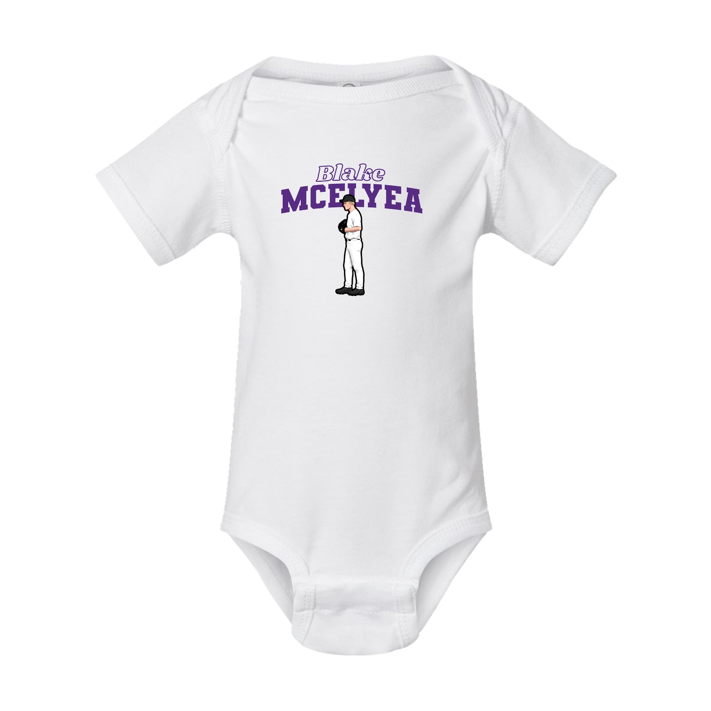 Baby Onesie — Name Arch in White