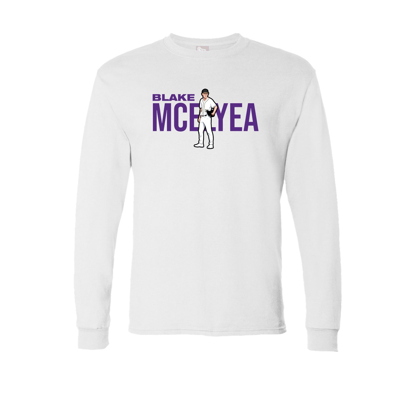 Long Sleeve Tee — Player Name in White