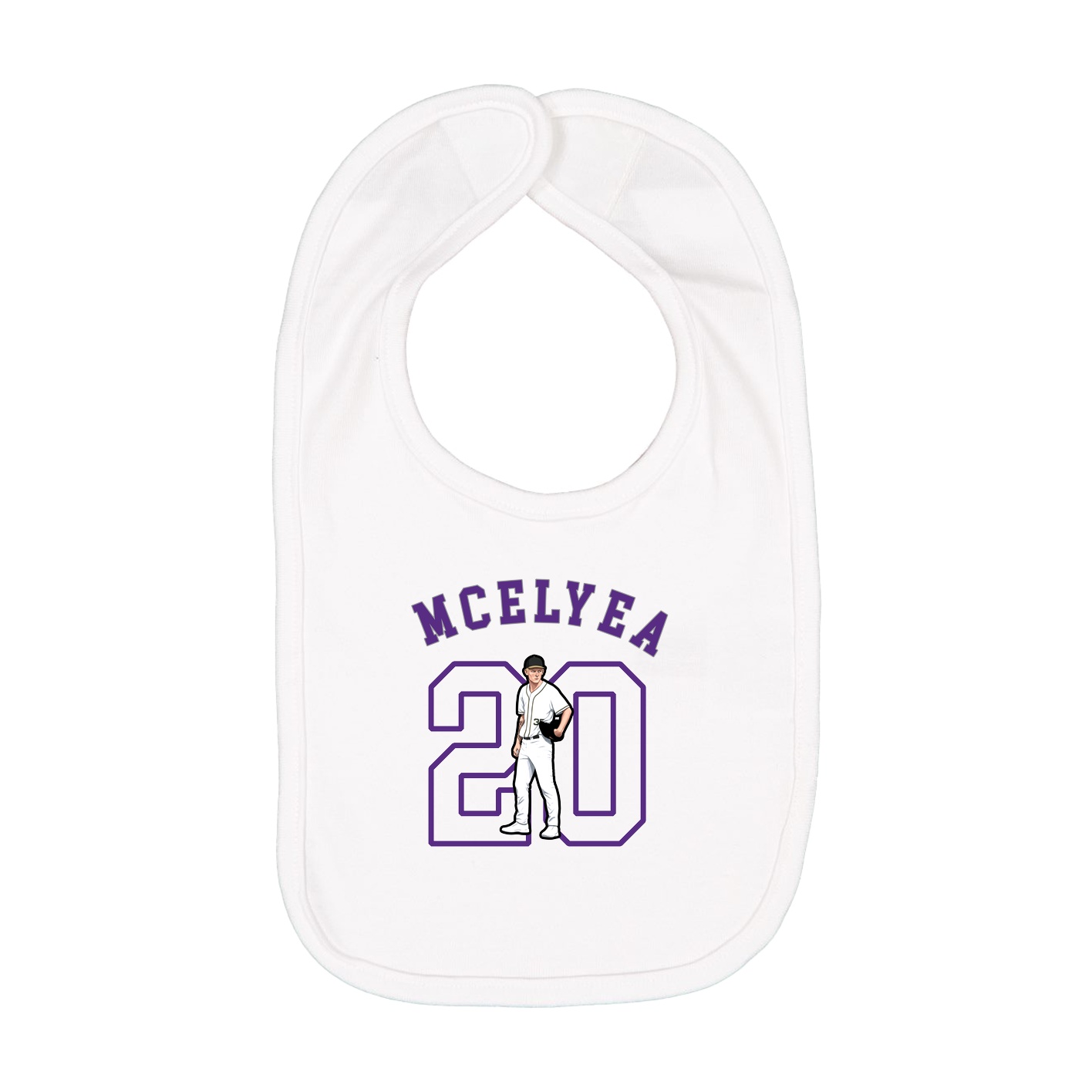 Infant Bib — Shirsey Arch in White