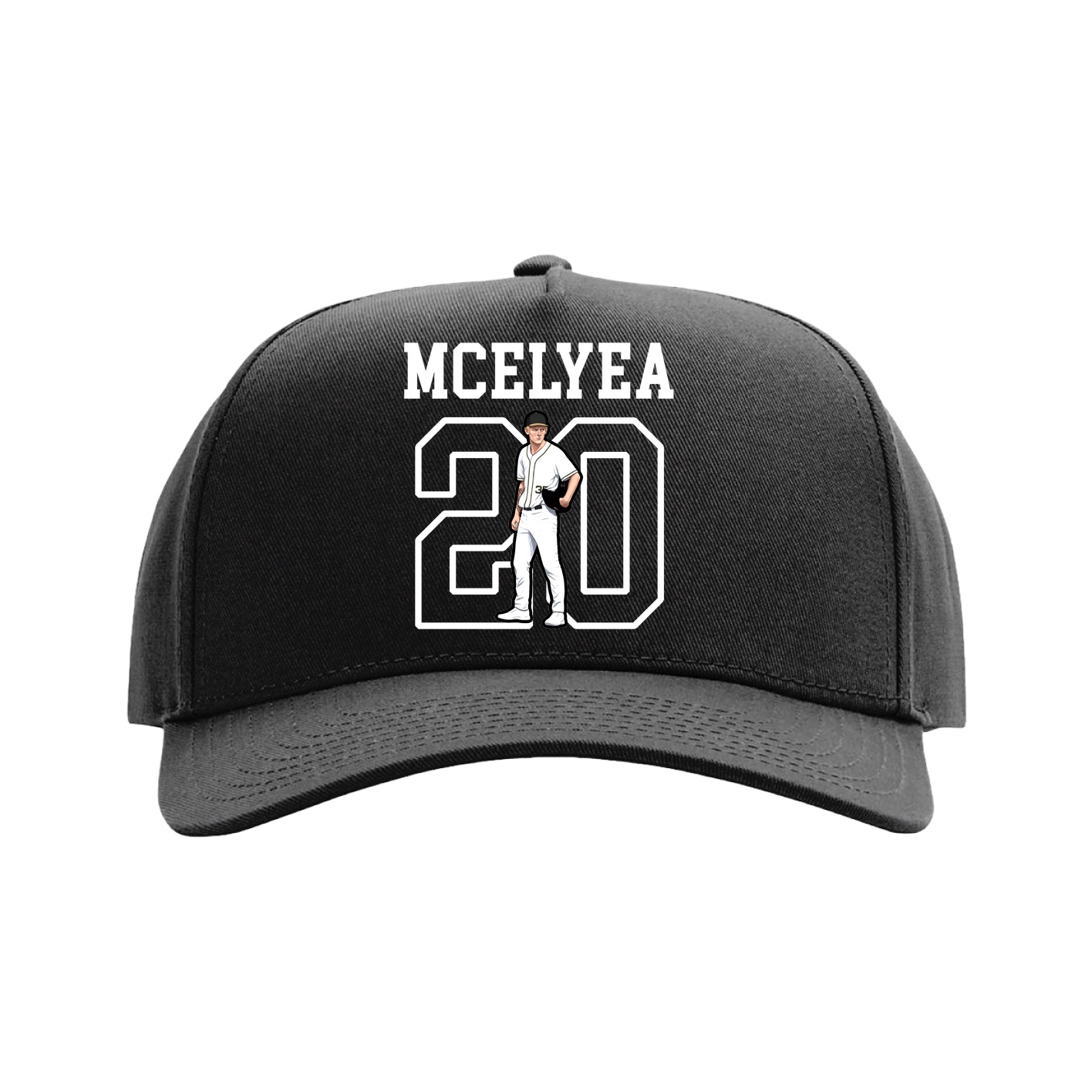 Full Fabric Five-Panel Champ Cap — Shirsey in Black