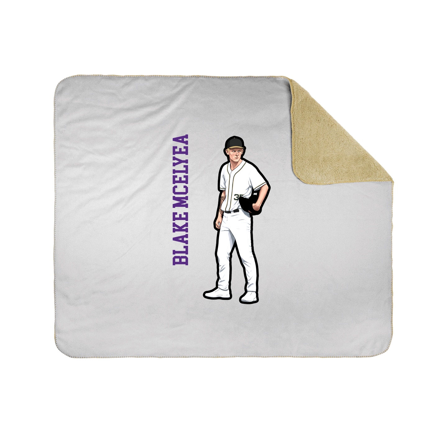 Throw Blanket — Name Vertical in White