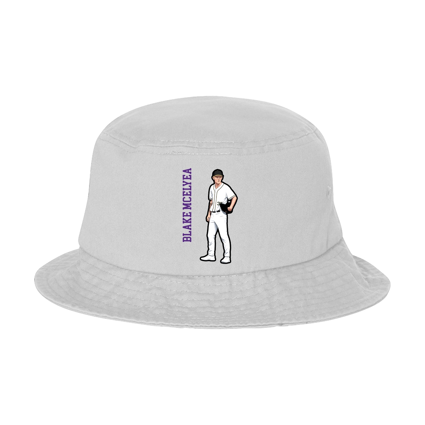 Bucket Cap — Name Vertical in White