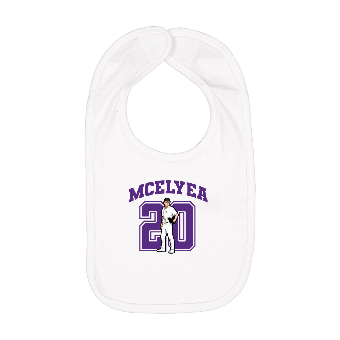 Infant Bib — Number in White