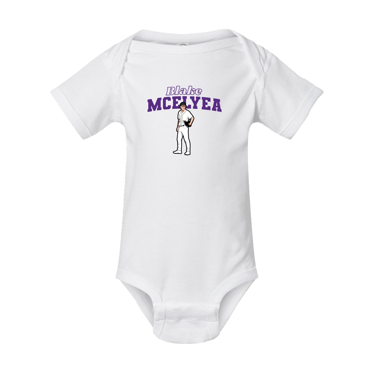 Baby Onesie — Name Arch in White