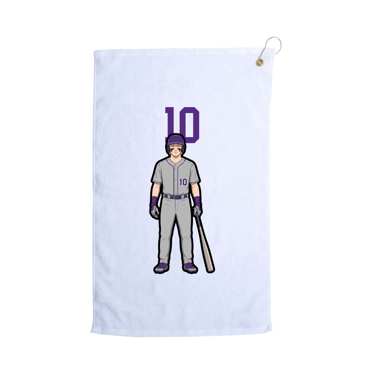 Golf Towel — Number Top in White