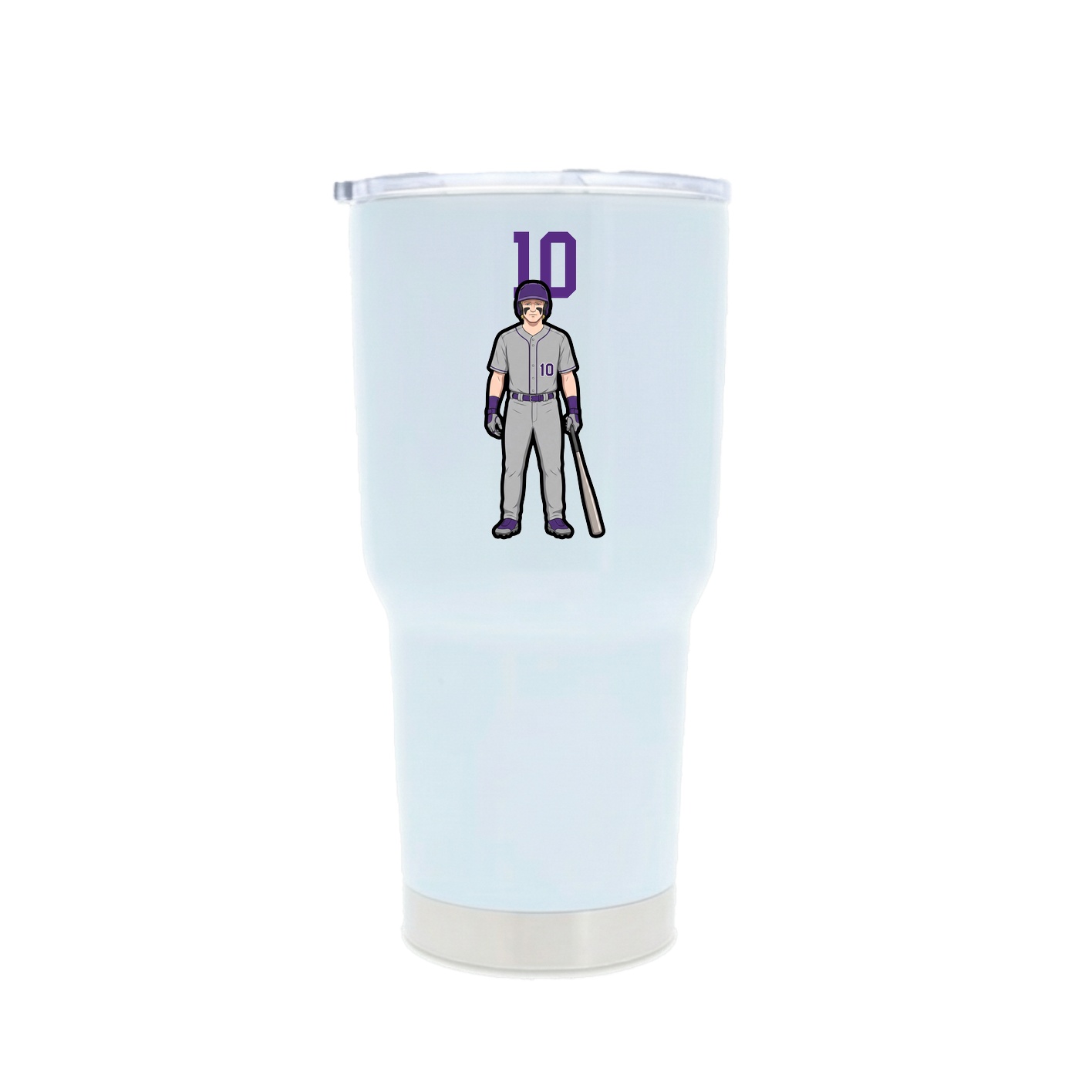30oz Stainless Steel Tumbler — Number Top in White