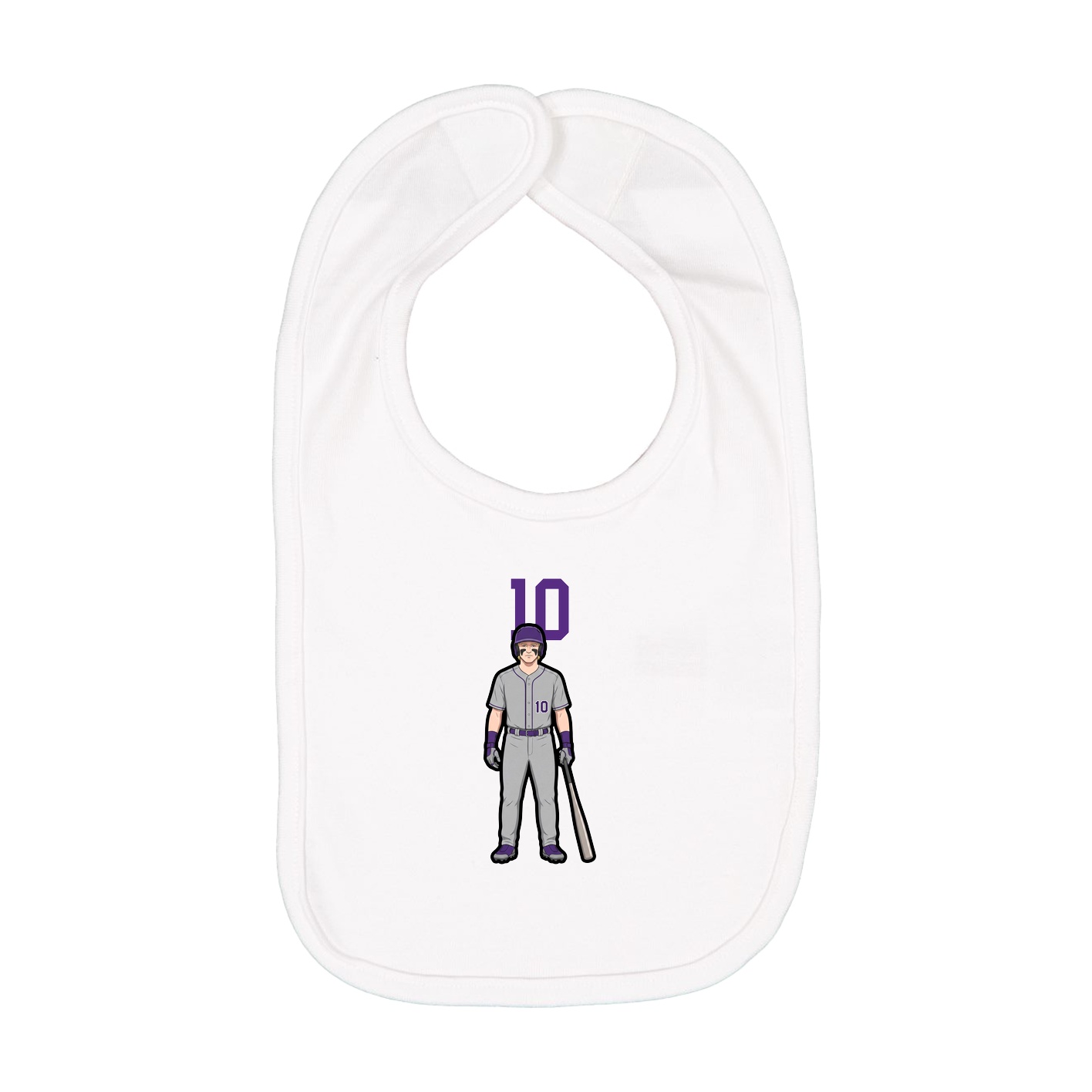Infant Bib — Number Top in White